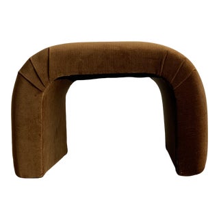 1980s Style Waterfall Stool in Rust Velvet For Sale