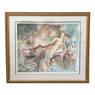 Large Framed Artwork by Artist Jane Bazinet For Sale