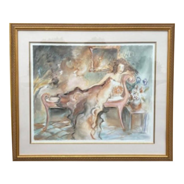 Large Framed Artwork by Artist Jane Bazinet For Sale