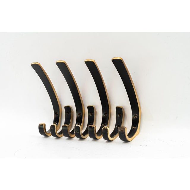Black Large and Small Hooks by Herta Baller, Vienna, Austria, 1950s, Set of 7 For Sale - Image 8 of 9