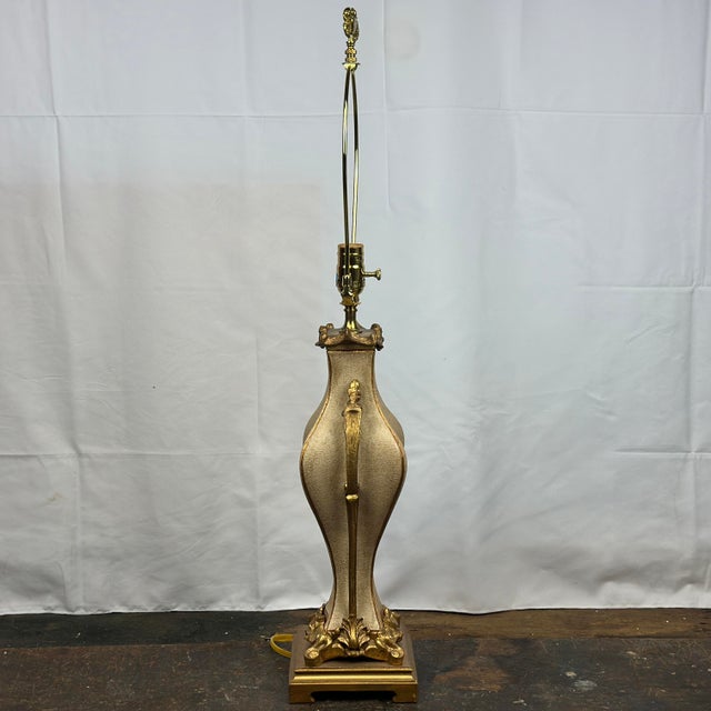 Chelsea House Inc. French Style Table Lamp With Brass Crab Finial For Sale - Image 9 of 12