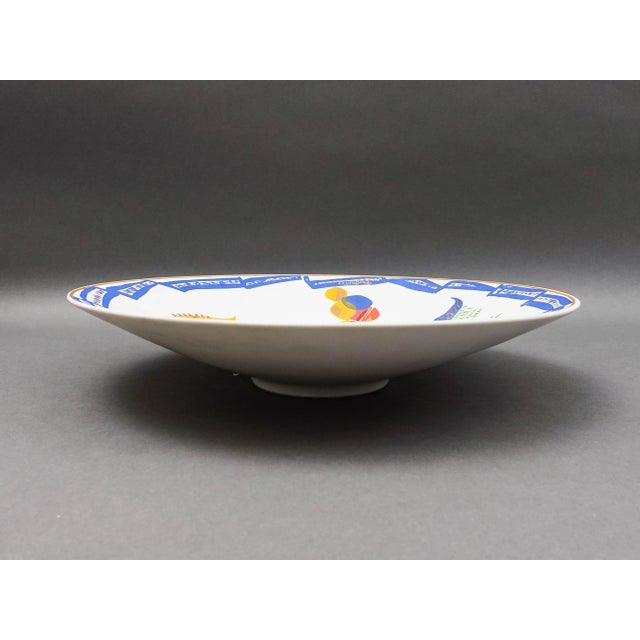 Mid 20th Century Mid 20th Century Rosenthal Germany Gilbert Portanier Large Pottery Wall Centerpiece Bowl For Sale - Image 5 of 9