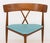American Mid-Century Modern Corner Chair, with robin's egg blue vinyl upholstered seat, with label "Home Chair Co. Inc /...