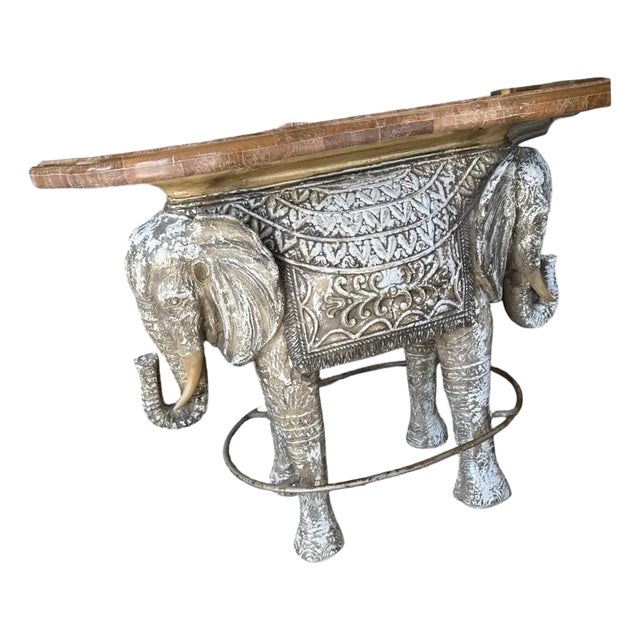 Vintage Bar Table Design Large Elephant Marble Top For Sale