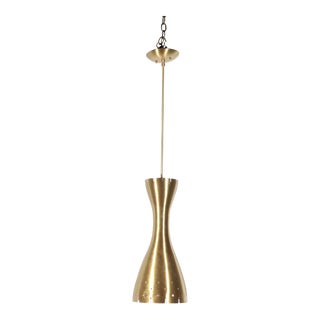1950s Spun Satin Brass Aluminum Pendant For Sale