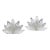 Art Deco Crystal Candleholders Flower Shape a Pair For Sale
