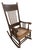 Vintage Arts & Crafts Carved Oak High-Back Rocking Chair With Cane Seat &Arms For Sale