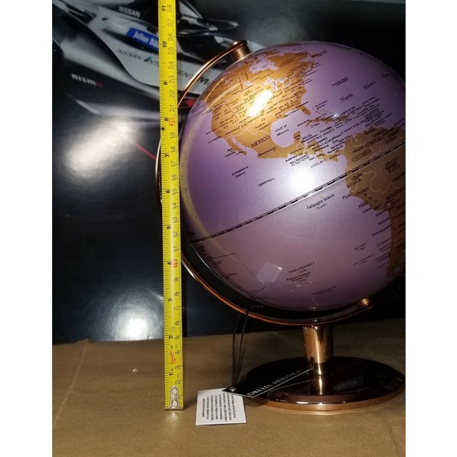 Contemporary Vintage Drexel Heritage World Rose Gold/ Purple Globe For Sale - Image 3 of 5
