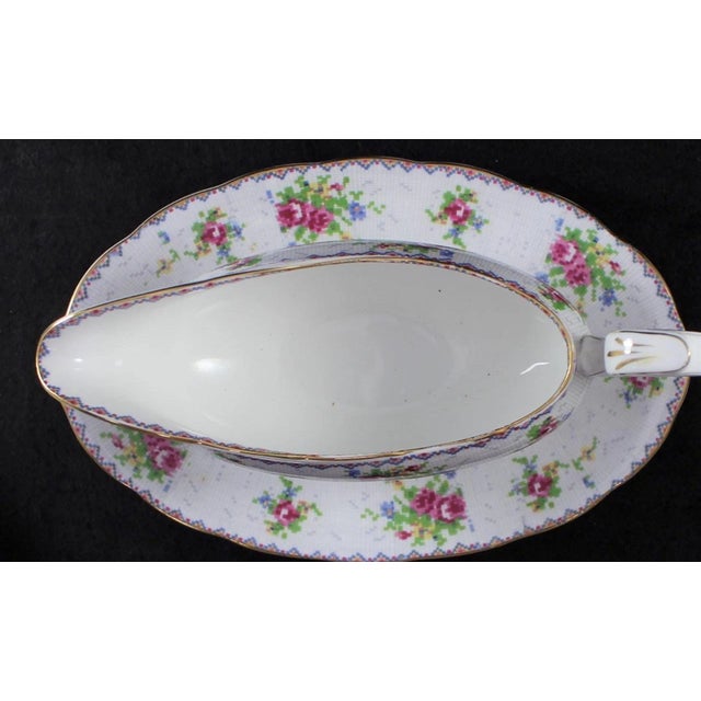 Vintage Royal Albert Petit Point Gravy Boat With Underplate For Sale In Phoenix - Image 6 of 7