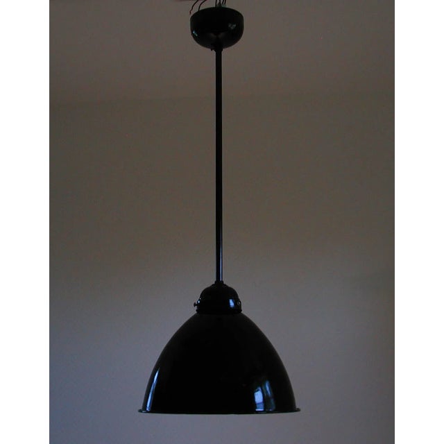 Vintage German Industrial Enamel Ceiling Light, 1950s For Sale - Image 9 of 10