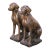 Pair of Mid-Century French Bronzed-Finish Cast Stone Labrador Dog Sculptures For Sale