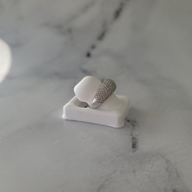 2 Carat Diamond Pave Wedding Band 18k White Gold, Size 6 For Sale - Image 4 of 5