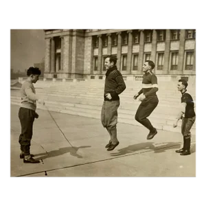 1927 Chicago Horse Racing Jockeys Jump Rope Photograph