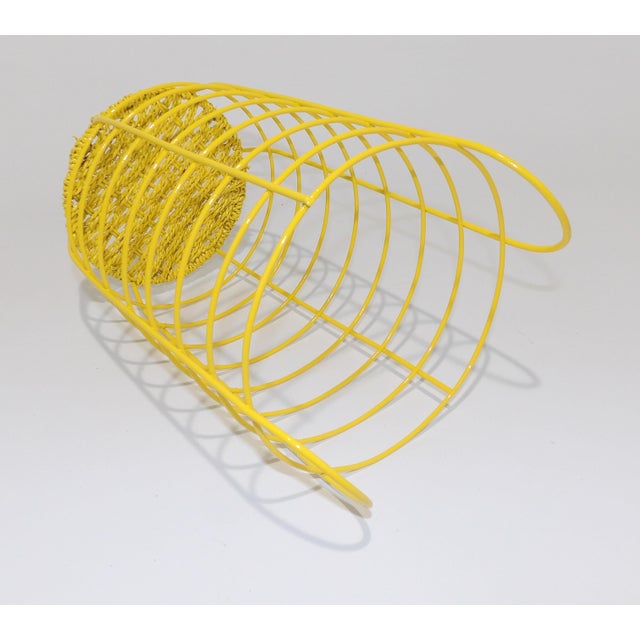 20th Century Abstract Yellow Metal Basket Chairish