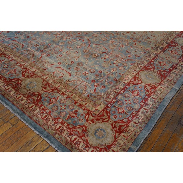 Early 20th Century Fantastic Blue Color With Special Full Flower Patters Antique Indian Lahore Rug For Sale - Image 5 of 12