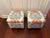 Thibaut Custom Made Pair of Cube Ottomans in Thibaut Fabric For Sale - Image 4 of 7