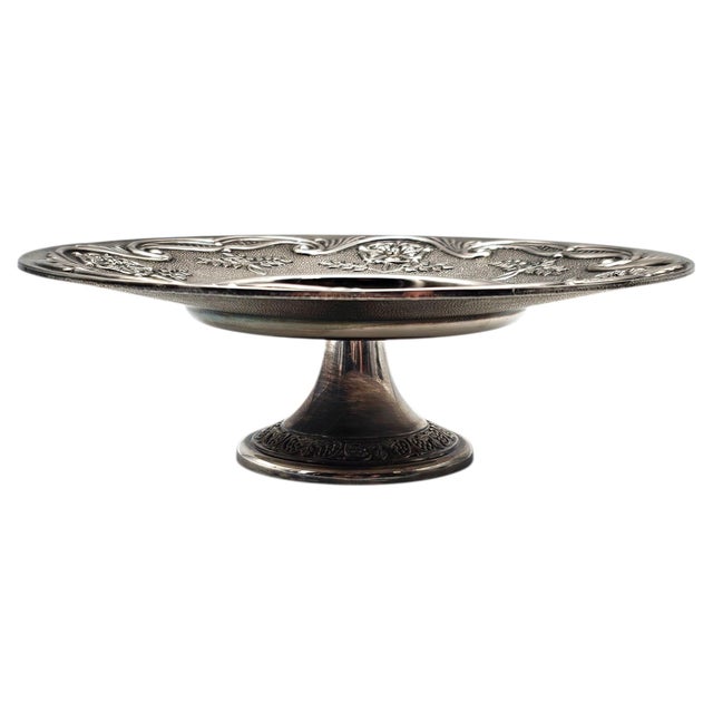 1930s English Silver-Plated Tudor Rose Pedestal Display Stands — Registered Design 7" - Set of Four For Sale - Image 10 of 18
