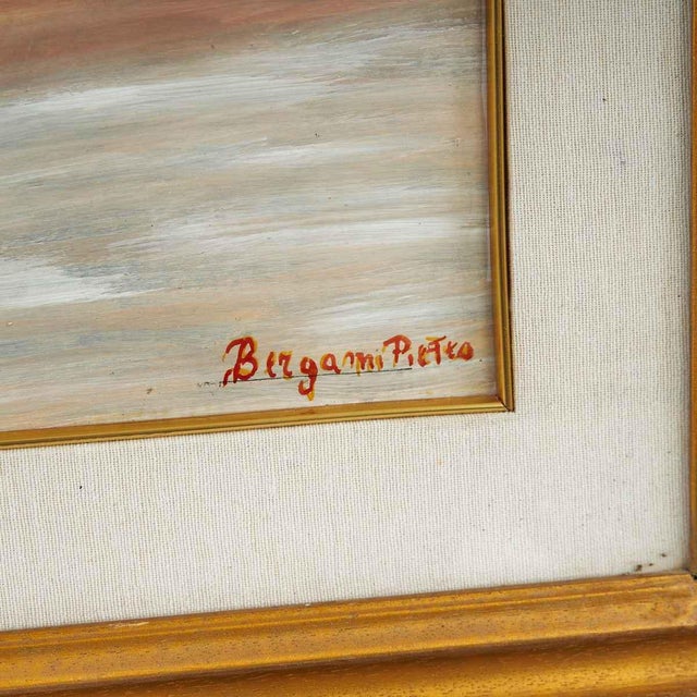 Pietro Bergami, Three Bridges of Comacchio, Oil on Panel For Sale - Image 5 of 6
