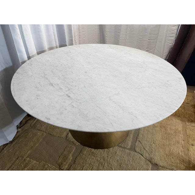 Rh Aero Stone Round Dining Table For Sale - Image 12 of 18