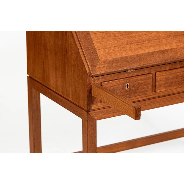Danish Mid-Century Modern Teak Dropdown Secretary Desk, 1960s For Sale - Image 17 of 18