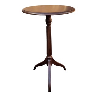 Ethan Allen Stained Solid Cherry Tripod Pedestal Side Table Candle Stand For Sale