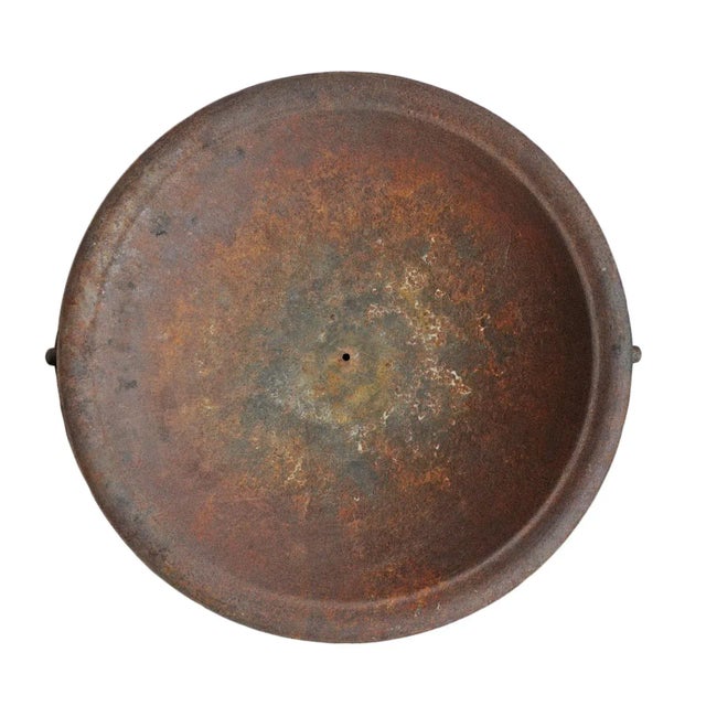 Vintage Industrial Cast Iron Fire Bowl W/Stand For Sale - Image 4 of 5