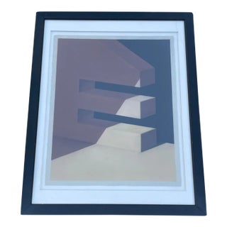 Late 20th Century Original Richard Parker Geometric Pastel Painting For Sale