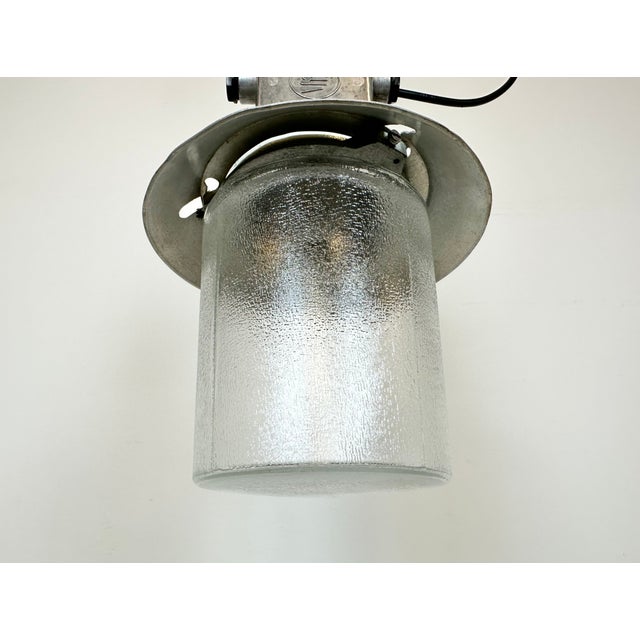 1970s Industrial Aluminium Light with Glass Cover from Elektrosvit, 1970s For Sale - Image 5 of 16