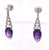 Art Deco 1920s Edwardian 21ct Amethyst Platinum Drop Earrings With Diamond Accents, Pair For Sale - Image 3 of 12