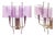 Violet Acrylic Glass & Brass Wall Sconces from Stilux Milano, 1960s, Set of 2 For Sale