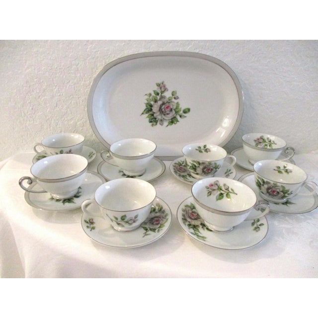 1950s Jyuto White Rose Porcelain Tea Set - 19 Pieces For Sale - Image 10 of 10
