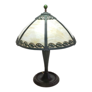Early 20th Century Slag Glass Lamp Edward Miller & Co.