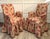 Pair of Vintage Skirted Swan Arm Chairs With Red Embroidered Textile For Sale In Los Angeles - Image 6 of 15
