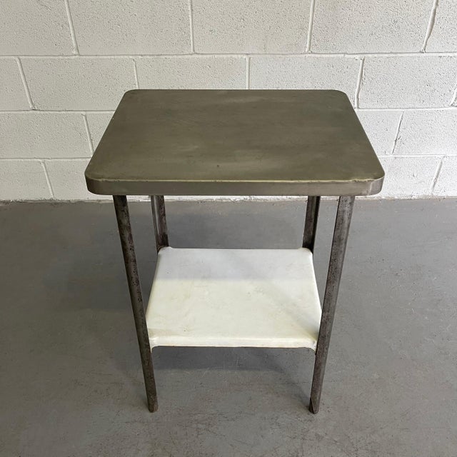 Late 19th Century Late 19th Century Industrial Brushed Steel Apothecary Prep Table For Sale - Image 5 of 7
