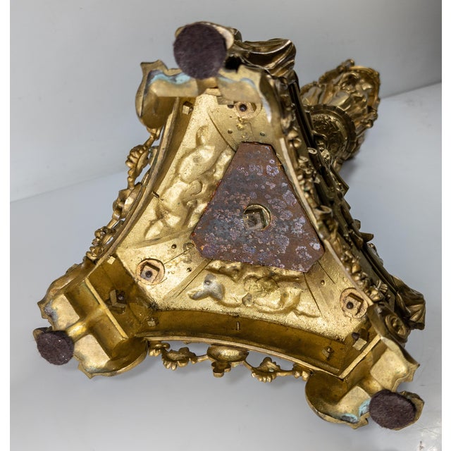 19th Century French Ormolu Gilt Bronze Gothic Revival Candlestick Base For Sale - Image 17 of 18