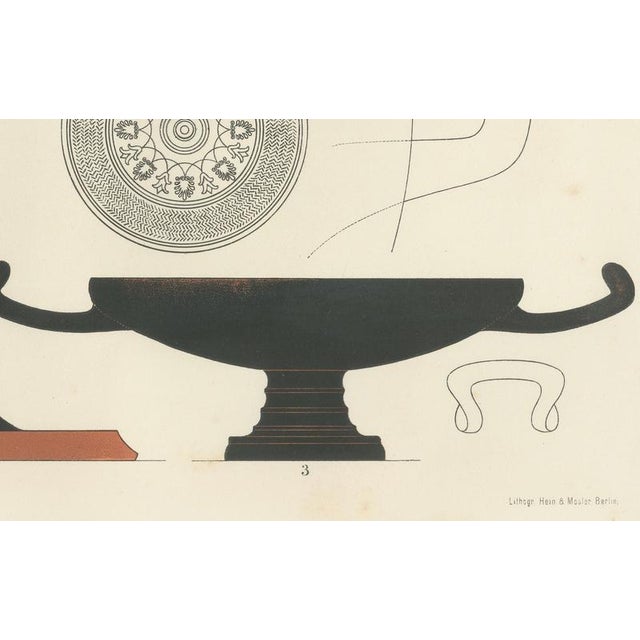 Late 19th Century Albert Genick, Greek Kylix with Chariot & Warrior Procession, 1883, Lithograph For Sale - Image 5 of 10