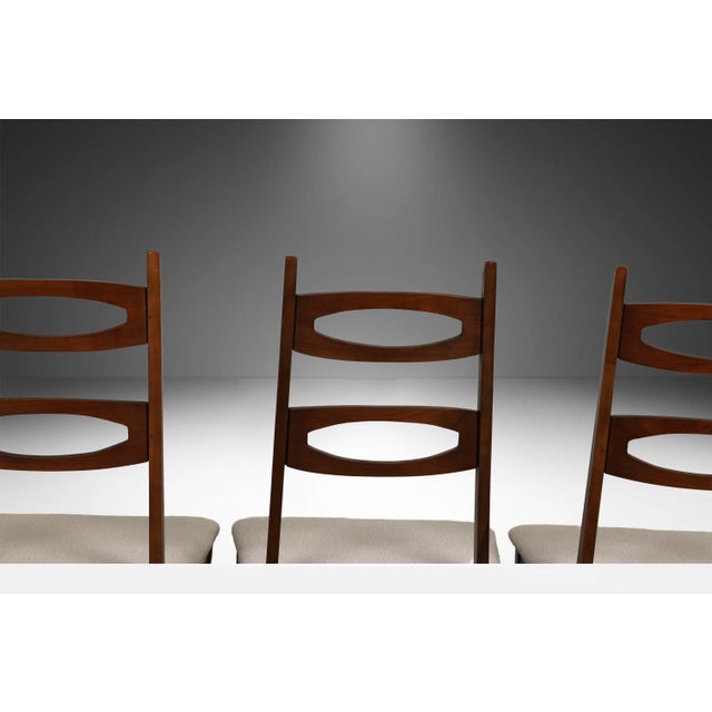 Midcentury Dining Chairs in Style of Kent Coffey Perspecta Cats Eye For Sale In Baltimore - Image 6 of 12