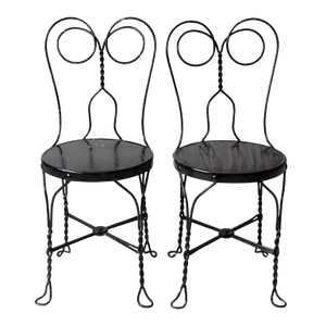 Antique Ice Cream Parlor Chairs Pair