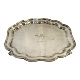 Vintage Claw Foot Dish With Engraved Lion Detail For Sale