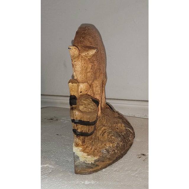 Folk Art 20thc Century Cast Iron Pig Door Stop For Sale - Image 3 of 6