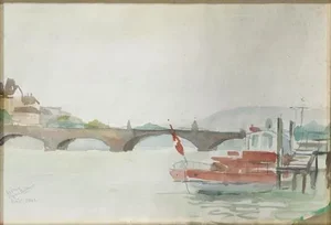 Carlos Carneiro, Bale-Rhine River, Watercolor on Paper