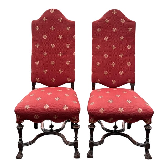 Pair of Vintage Baroque Style Accent Chairs For Sale