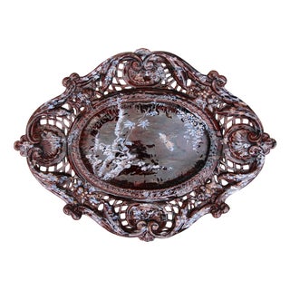 Large Earthenware Platter from Saint-Clément and Emile Gallé, 1890s For Sale