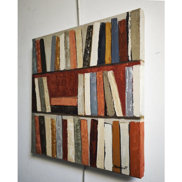 Contemporary Temps De Lecture– Original Abstract Library, Oil Paint, Contemporary Framed by Sophie Dumont For Sale - Image 3 of 7