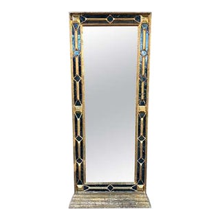 Italian Giltwood Wall Mirror, Hollywood Regency, Lattice Design, 1965 For Sale