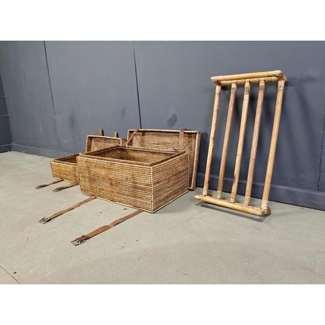 Vintage Wicker Trunks, 1970s, Set of 2 For Sale - Image 3 of 12