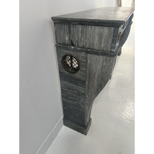 Napoleon III Fireplace in Blue Turquin Marble, 1800s For Sale - Image 12 of 18