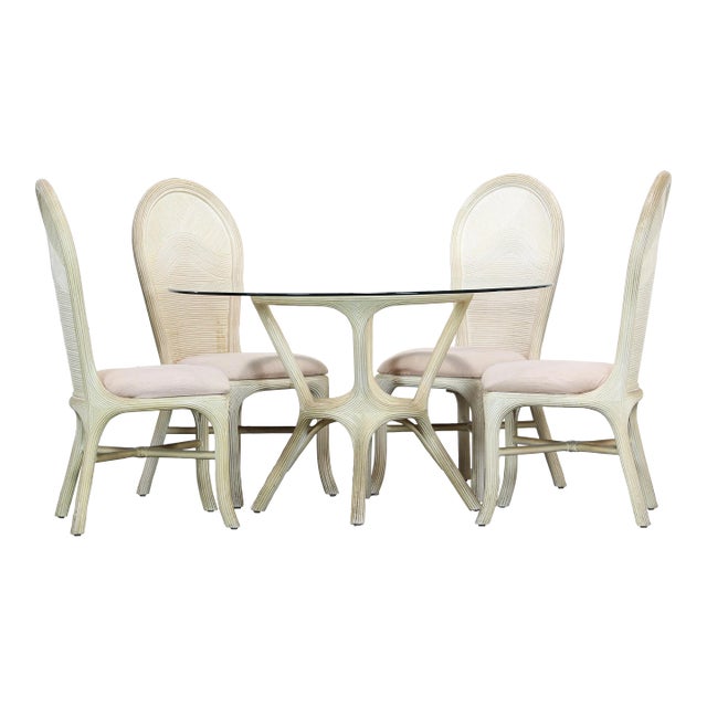 Vintage Pencil Reed Dining Set - 5 Pieces For Sale