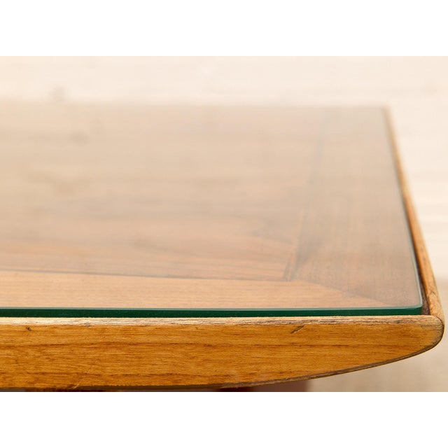 Mid 20th Century Vintage Lane Furniture “Copenhagen” Coffee Table With Glass Top For Sale - Image 5 of 12