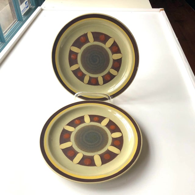 1970s Midcentury Vera Cruz International Stoneware Salad Plates S/2 For Sale - Image 5 of 5